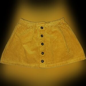 Isaac Mizrahi girls 5 or 6 knee length skirt yellow corduroy EUC
